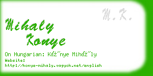 mihaly konye business card